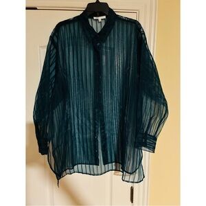 Gorgeous DR2 Sheer Teal Blouse